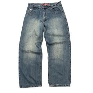 VTG Y2K Mecca Jeans 36x32 Baggy Fit Grunge Skater JNCO Faded Wash 90s Hip Hop